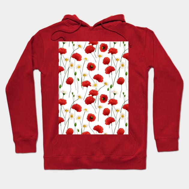 Poppies and daisies Hoodie by katerinamk